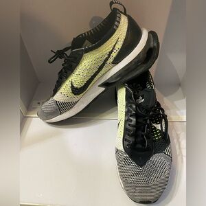 Nike [9.5] Women’s Air Max Flyknit Racer; Black/White-Volt